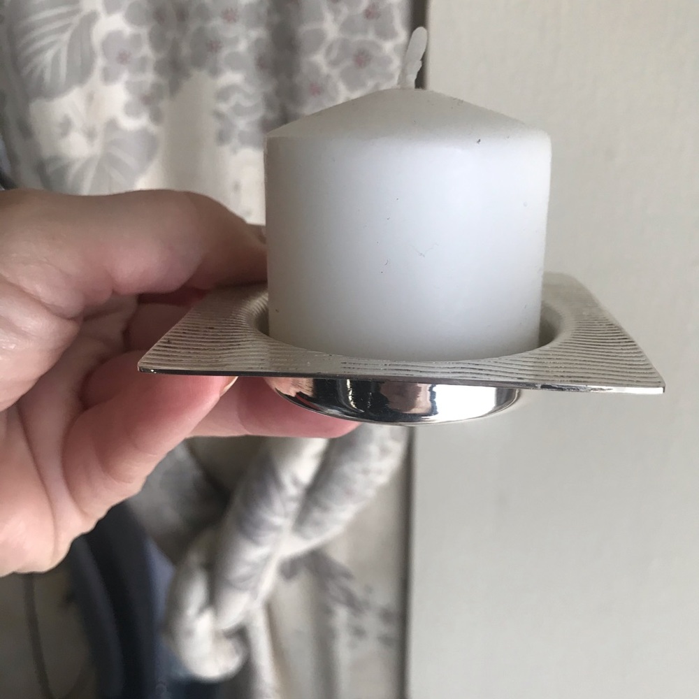 Paola Navone sterling siver plated candle holders